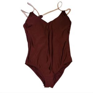 Maroon with Blush Trim One Piece Swimsuit